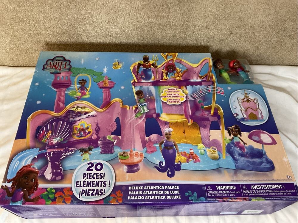 New Disney Junior Ariel Deluxe Atlantica Palace Playset 20 Pieces